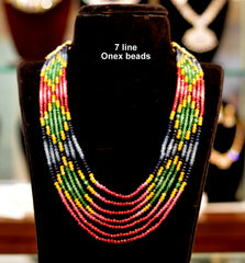 BEADS MALA AND CHAINS RAIBOW MALA 32 MULTI COLOR 18-20