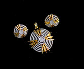 PENDANT SET CHAINS pendant set 239 DIAMOND DUAL PLATING DIAMOND LOOK