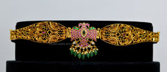 Grand Kempu Emerald Vaddanam Waist Belt — 1 Gram Gold Plated Bridal Imitation Jewellery
