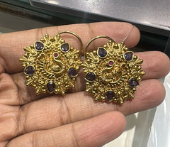Earring Eartops 070 NAKSHI AD STONE EMETHYST PURPLE