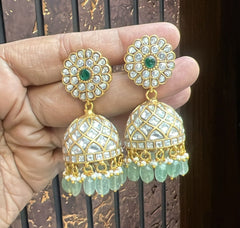 Earring Jhumka 166 JADAU WHITE