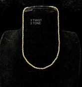 DORI AND CHAINS 3 twist 3 tone ITALIAN 16-18 Inch