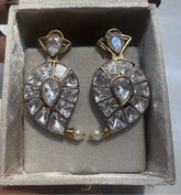 Moissanite Pearl Drop Earrings — 1 Gram Gold Plated Imitation Jewellery