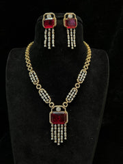 NECKLACE NE527 MOISSANITE RUBY