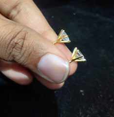 STUDS EARTOPS SOLITARE 6mm WHITE 6mm