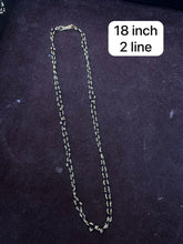 BEADS MALA AND CHAINS 18 Inch black crystal 2 line BLACK 16-18 Inch