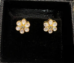 Earring Eartops 101 MOZONITE WHITE