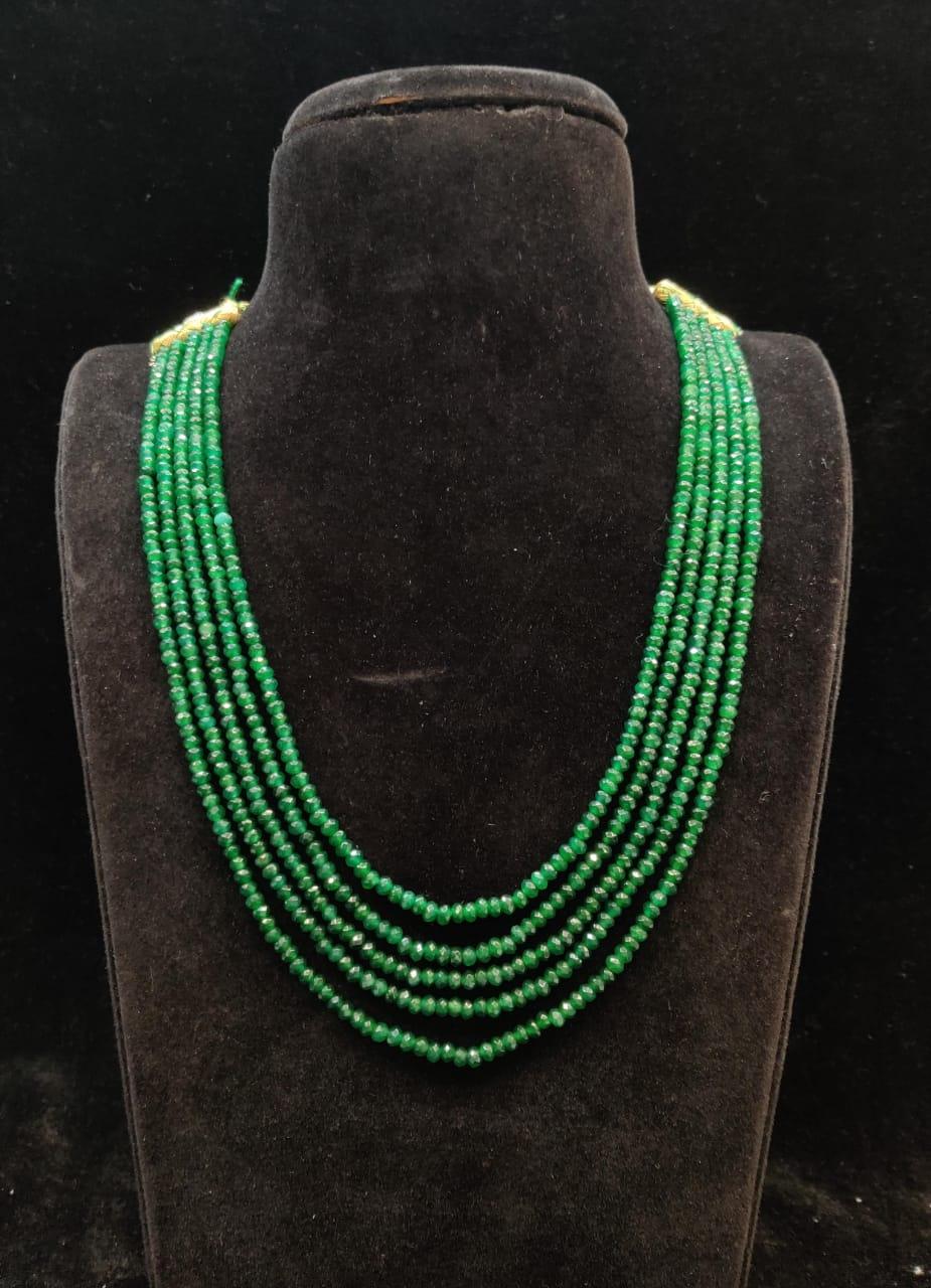 BEADS MALA AND CHAINS BEADS MALA 028 RUBY EMERALD 16-18 Inch