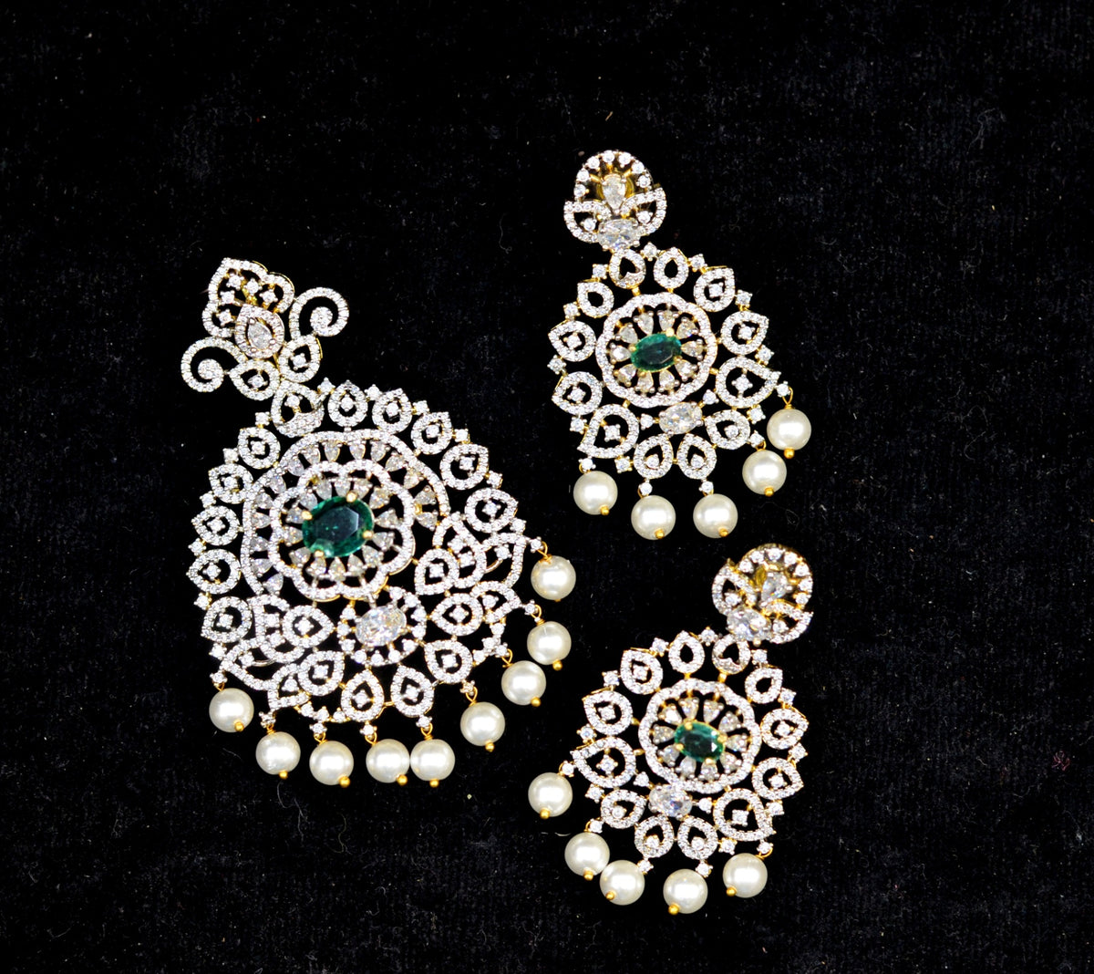 PENDANT SET CHAINS Pendant 161 DIAMOND EMERALD