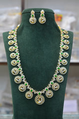 NECKLACE CZ bottu mala LONG - CZ DIAMOND EMERALD