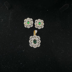 PENDANT SET / LOCKETS Pendant set 287 DIAMOND DUAL PLATING DIAMOND LOOK