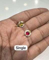 ACCESSORIES EAR RED Round Bagudi 004 - BAI004 - RE004004 JADAU Small