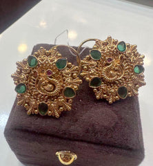 Earring Eartops 070 NAKSHI AD STONE EMERALD