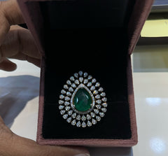 FINGERRING FInger ring 60 DIAMOND EMERALD