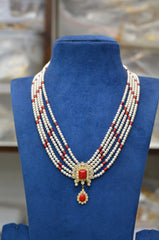 BEADS MALA AND CHAINS FLORAL ONEX BEADS WITH LOCKET - FLS CORAL 20-21 Inch
