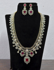NECKLACE nk138 - nk138 LONG DIAMOND  RUBY