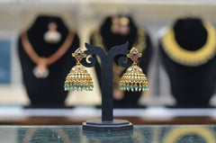 Earring JHUMKA 220 GREEN NAKSHI ANTQIUE MULTI COLOR