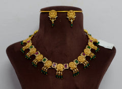 NECKLACE NK068 NAKSHI ANTQIUE MULTI COLOR