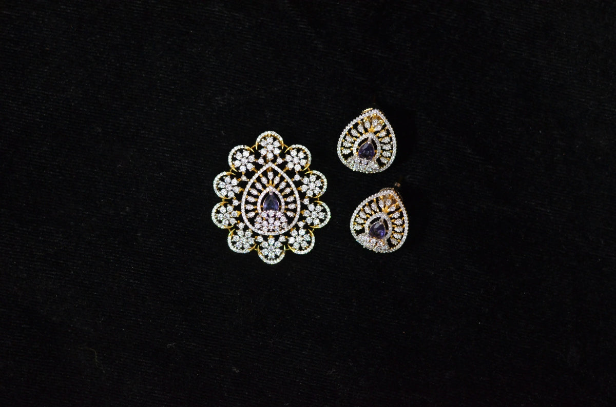 PENDANT SET / LOCKETS Pendant set 203 DIAMOND EMETHYST PURPLE