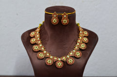 NECKLACE Nk119 KEMPU JADAU LOOK REVERSIBLE MULTI COLOR - MU