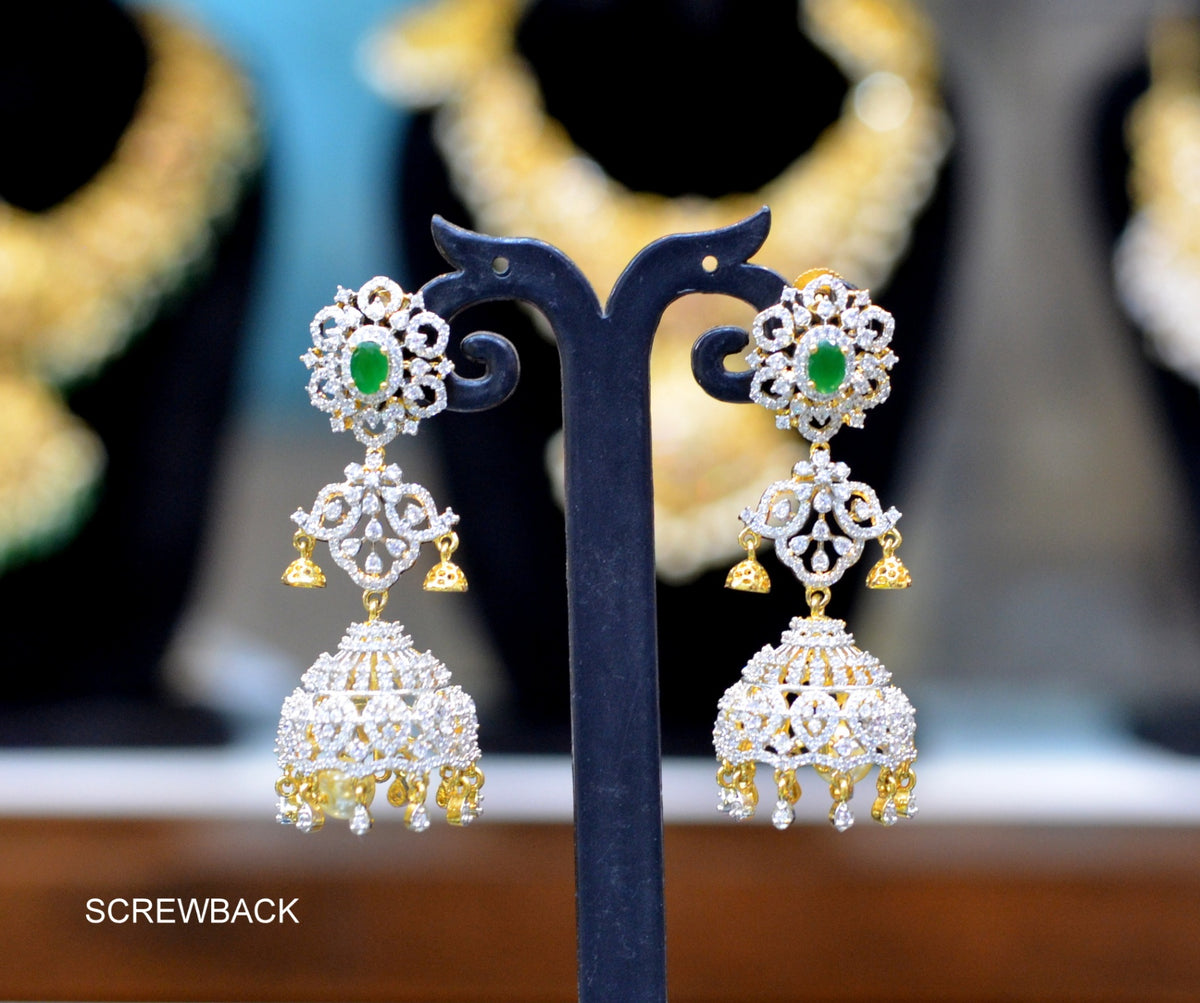 Earring EA206 DIAMOND  EMERALD