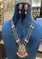 PENDANT SET CHAINS pendant set 138 VICKTORIAN  Pink And Green