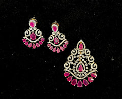 PENDANT SET CHAINS pendant set 217 DIAMOND RUBY