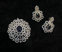 PENDANT SET CHAINS pendant set 012 DIAMOND EMETHYST PURPLE
