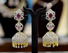 Earring Jhumka 067 DIAMOND RUBY