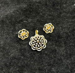 PENDANT SET / LOCKETS pendant set 241 DIAMOND DUAL PLATING DIAMOND LOOK