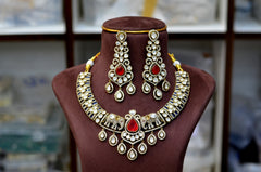 NECKLACE Necklace 783 Moissanite With Victorian Polish Blue With Red