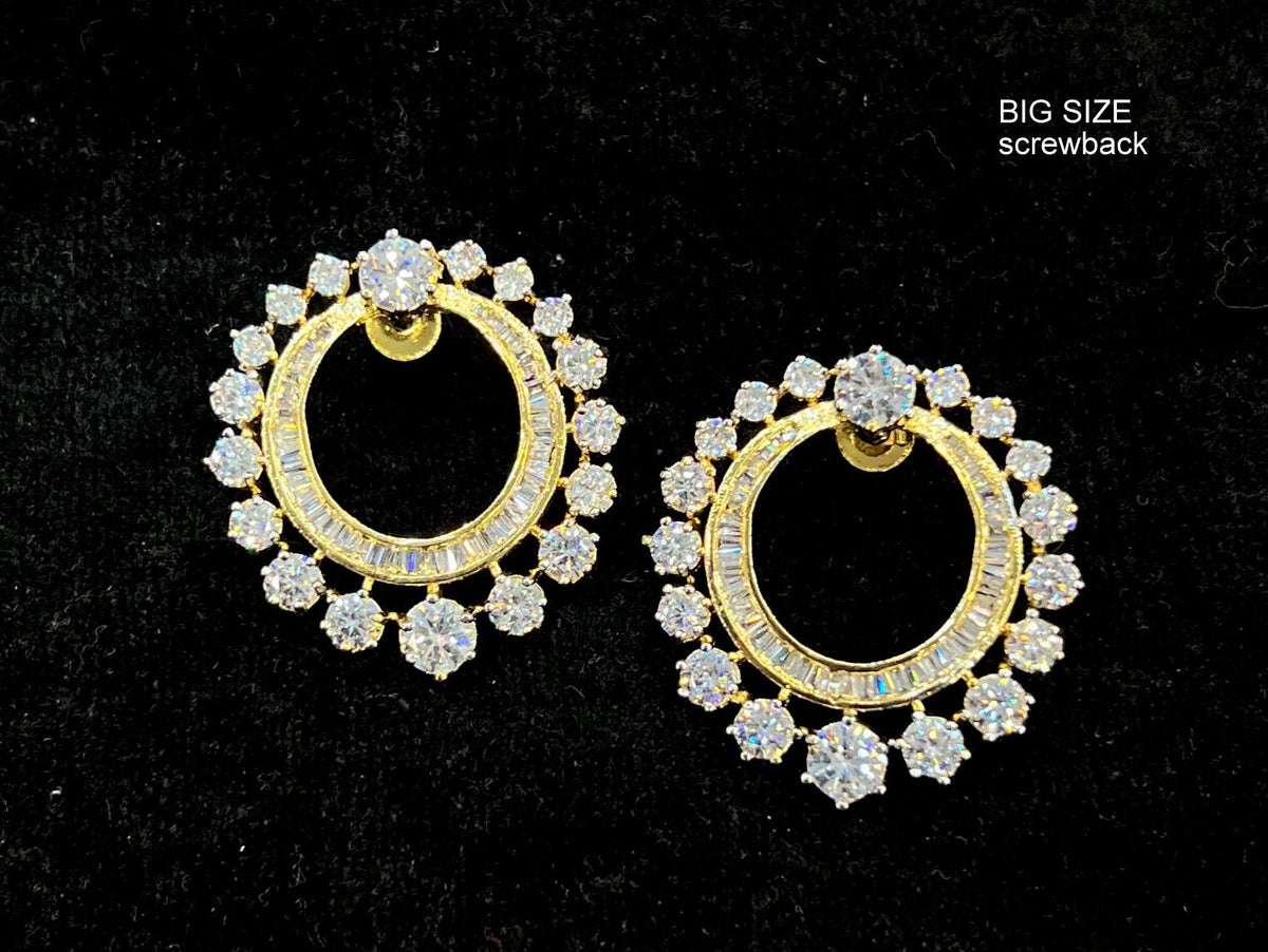 Earring Eartops 121 DIAMOND DUAL PLATING DIAMOND LOOK