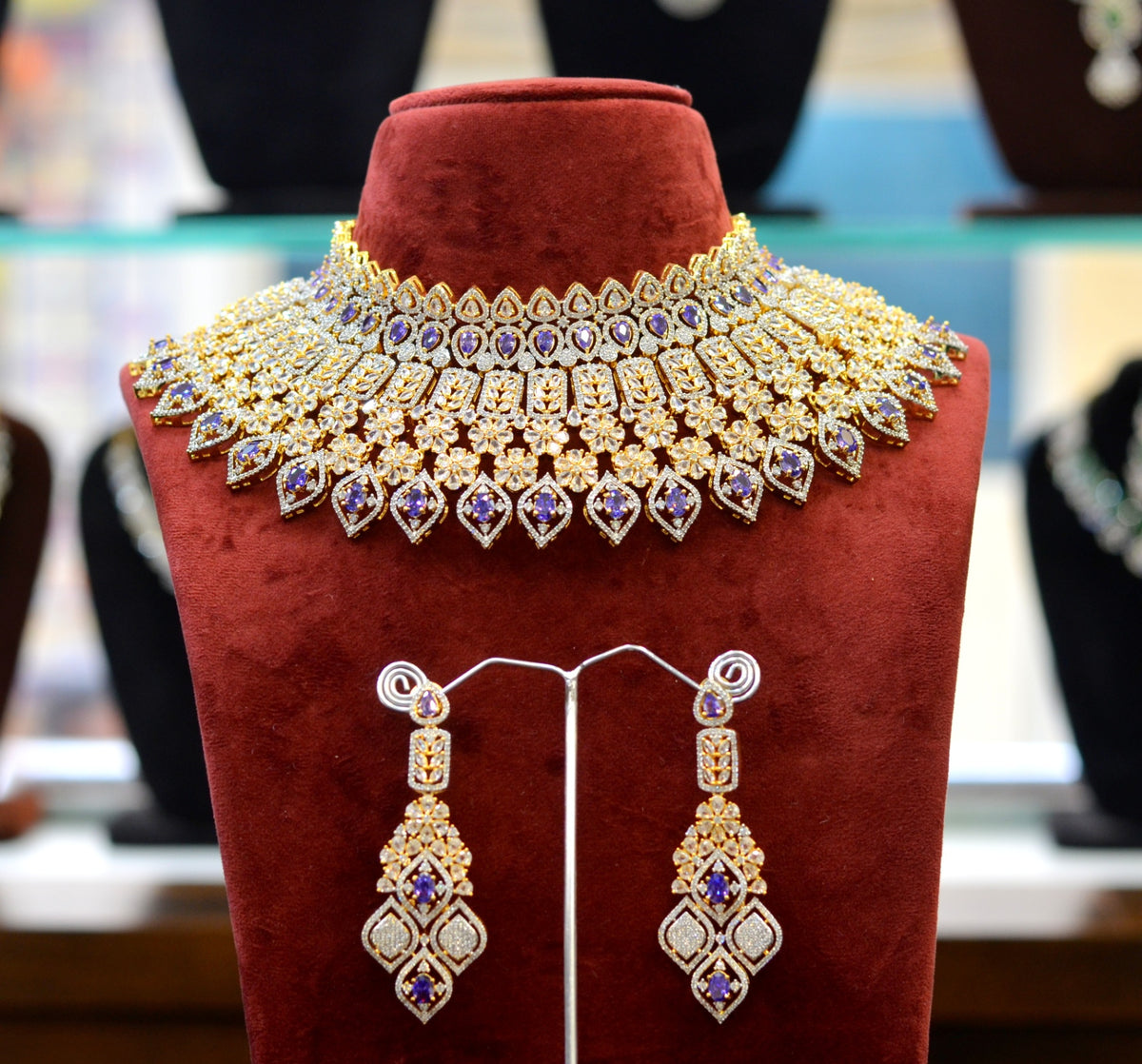 CHOKER CH060 DIAMOND  EMETHYST PURPLE