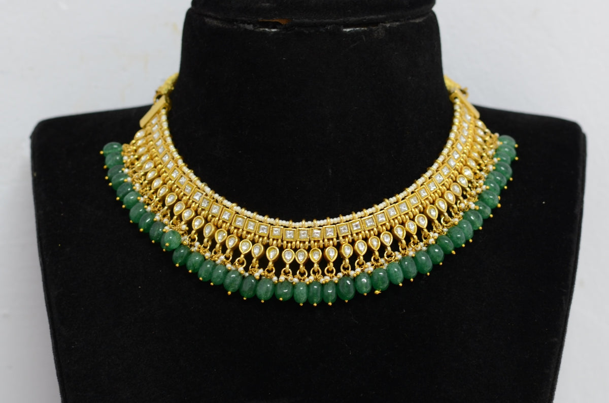 JADAU Necklace 822 JADAU WHITE AND EMERALD