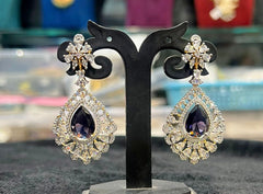 Earring Earrings 124 DIAMOND EMETHYST PURPLE