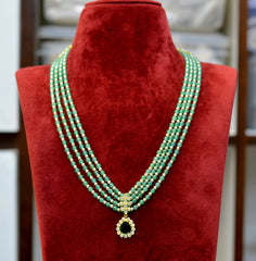 BEADS MALA AND CHAINS pendant beads mala 001 Green- PEA001 EMERALD medium