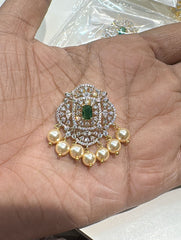 PENDANT SET CHAINS Locket 014 DIAMOND EMERALD