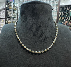 CHAINS AND HASLI 6mm soft  dual tone Short- MM318 - MM3318 -DIAMOND 18-20