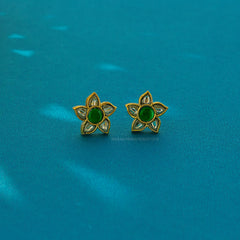 JADAU Earrings 002 JADAU EMERALD AND WHITE