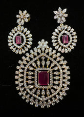 PENDANT SET CHAINS PENDANT SDIAMOND PENDANT SET PE129 EMERALD DIAMOND RUBY