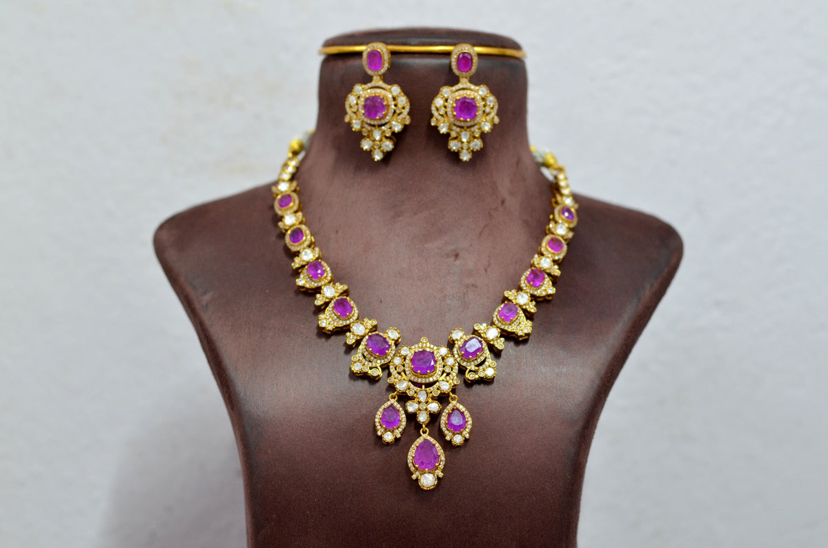 NECKLACE necklace 110 MOZONITE EMETHYST PURPLE