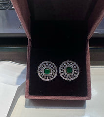 Earring Eartops 227 DIAMOND EMERALD