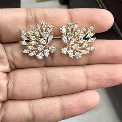 Earring eartops 141 DIAMOND DUAL PLATING DIAMOND LOOK