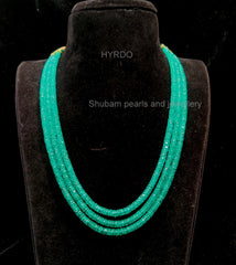 BEADS MALA AND CHAINS Hydro beads EMERALD 16-18 Inch