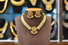 NECKLACE NAVRATNA NE536  - NA536 NAKSHI ANTQIUE pearls