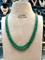BEADS MALA AND CHAINS 2 Lines hydro mala green EMERALD 20-21 Inch