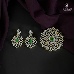 PENDANT SET CHAINS pendant set 198 DIAMOND EMERALD