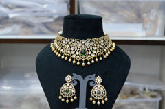 CHOKER Choker 020 Mozonite With Victorian Polish EMERALD