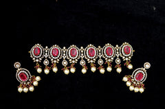 NECKLACE NE507 VICKTORIAN  RUBY choker