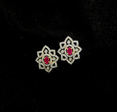 Earring Eartops 235 DIAMOND RUBY